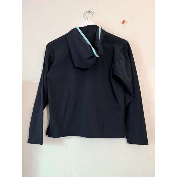 LBH Womens Lightweight Jogging Athletic Hooded Jacket Small Black Stretch Active - Picture 5 of 9